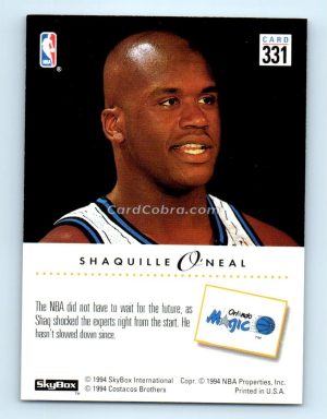 1994 SkyBox #331 Shaquille O'Neal Orlando Magic