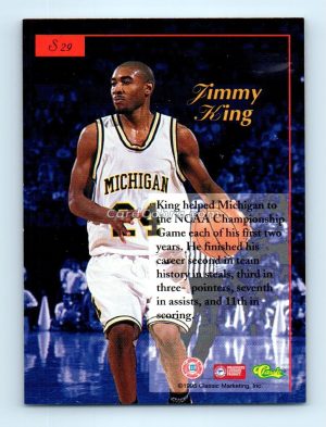 1995 Classic 5 Sport Signings Auto Edition Silver #S 29 Jimmy King Michigan State