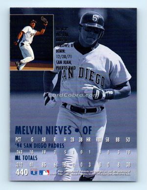 1995 Fleer Ultra #440 Melvin Nieves San Diego Padres Rookie Card