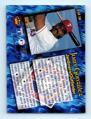 1995 Pacific National Packtime #3 Juan Gonzalez Texas Rangers