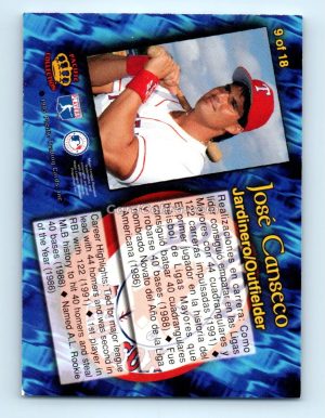 1995 Pacific National Packtime #9 Jose Canseco Texas Rangers