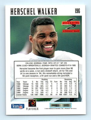 1995 Score #196 Herschel Walker New York Giants