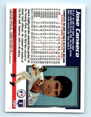 1995 Topps #72T Jose Canseco Texas Rangers