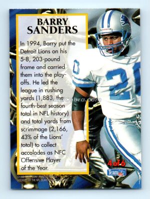 1995 Ultra Award Winners #4 Barry Sanders Detroit Lions