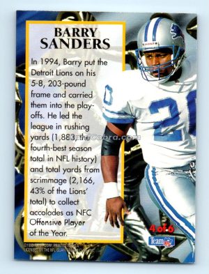 1995 Ultra Award Winners Gold Medallion #4 Barry Sanders Detroit Lions