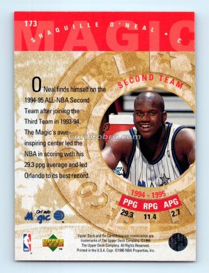 1995 Upper Deck #173 Shaquille O'Neal Orlando Magic