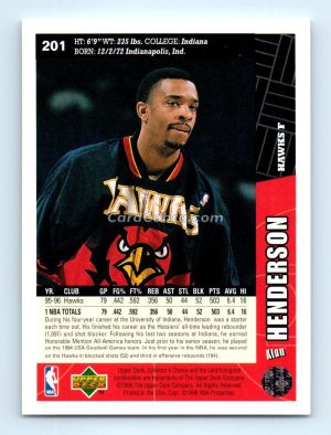 1996 Collectors Choice #201 Alan Henderson Atlanta Hawks