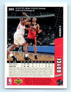 1996 Collectors Choice #203 Donnie Boyce Atlanta Hawks Rookie Card