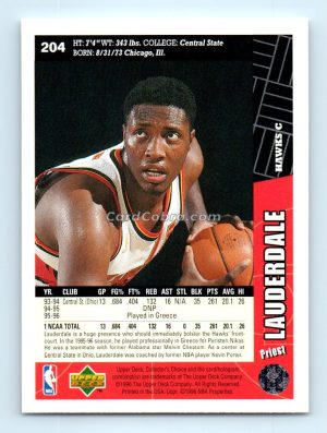 1996 Collectors Choice #204 Priest Lauderdale Atlanta Hawks Rookie Card