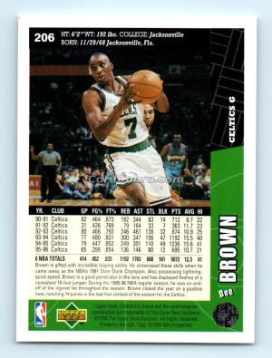 1996 Collectors Choice #206 Dee Brown Boston Celtics