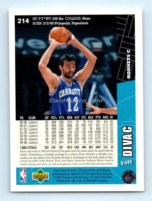 1996 Collectors Choice #214 Vlade Divac Charlotte Hornets