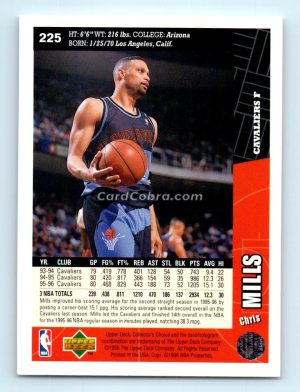 1996 Collectors Choice #225 Chris Mills Cleveland Cavaliers