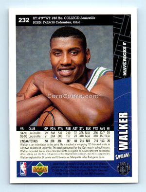 1996 Collectors Choice #232 Samaki Walker Dallas Mavericks Rookie Card