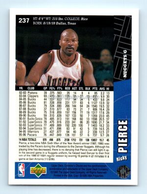 1996 Collectors Choice #237 Ricky Pierce Denver Nuggets