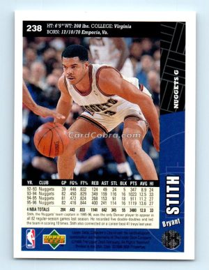 1996 Collectors Choice #238 Bryant Stith Denver Nuggets