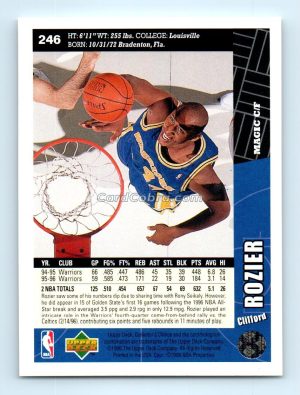 1996 Collectors Choice #246 Clifford Rozier Golden State Warriors