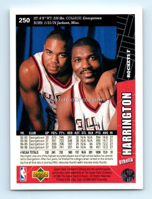 1996 Collectors Choice #250 Othella Harrington Houston Rockets Rookie Card