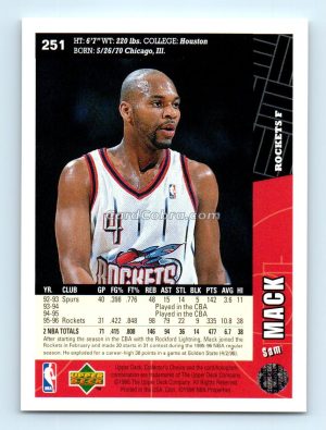 1996 Collectors Choice #251 Sam Mack Houston Rockets