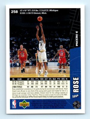 1996 Collectors Choice #258 Jalen Rose Indiana Pacers