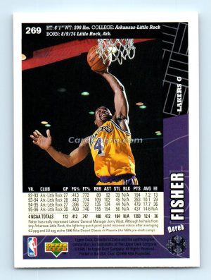 1996 Collectors Choice #269 Derek Fisher Los Angeles Lakers Rookie Card