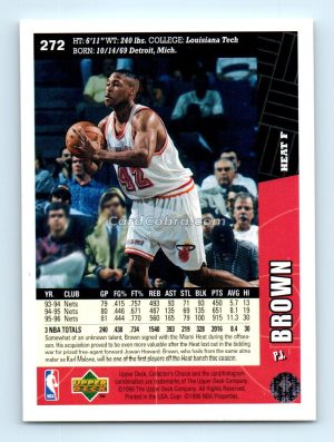 1996 Collectors Choice #272 P.J. Brown Miami Heat