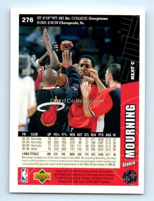 1996 Collectors Choice #276 Alonzo Mourning Miami Heat