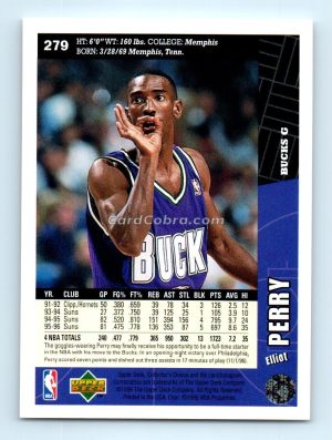 1996 Collectors Choice #279 Elliot Perry Milwaukee Bucks