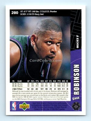 1996 Collectors Choice #280 Glenn Robinson Milwaukee Bucks