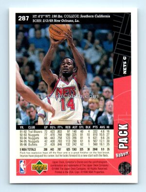 1996 Collectors Choice #287 Robert Pack New Jersey Nets