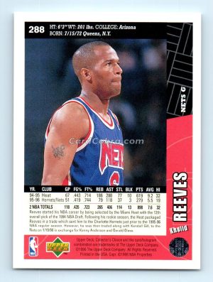 1996 Collectors Choice #288 Khalid Reeves New Jersey Nets