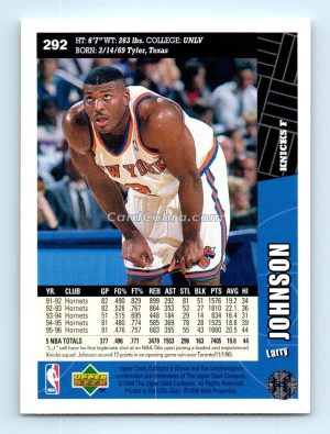 1996 Collectors Choice #292 Larry Johnson New York Knicks