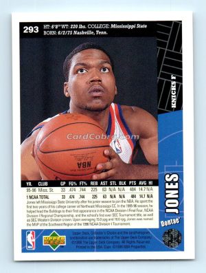 1996 Collectors Choice #293 Dontae Jones New York Knicks