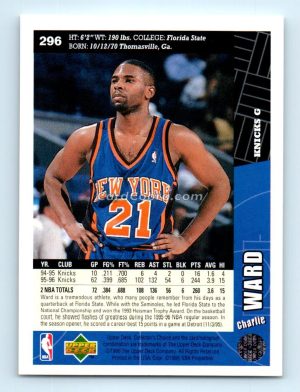 1996 Collectors Choice #296 Charlie Ward New York Knicks