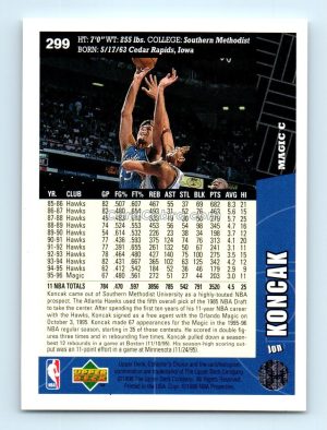 1996 Collectors Choice #299 Jon Koncak Orlando Magic