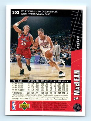 1996 Collectors Choice #302 Don MacLean Philadelphia 76ers