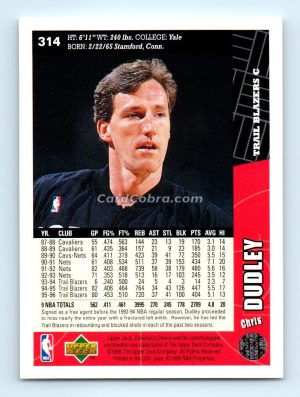 1996 Collectors Choice #314 Chris Dudley Portland Trail Blazers