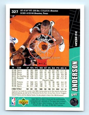 1996 Collectors Choice #327 Greg Anderson San Antonio Spurs