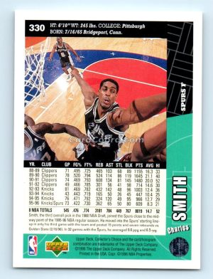 1996 Collectors Choice #330 Charles Smith San Antonio Spurs