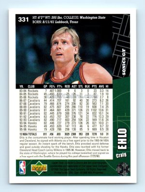 1996 Collectors Choice #331 Craig Ehlo Seattle SuperSonics