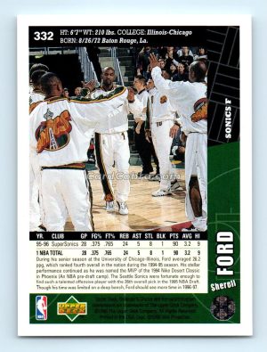 1996 Collectors Choice #332 Sherrell Ford Seattle SuperSonics