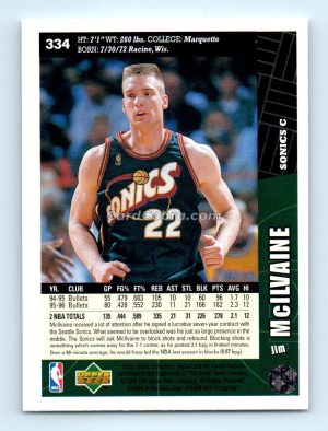 1996 Collectors Choice #334 Jim McIlvaine Seattle SuperSonics