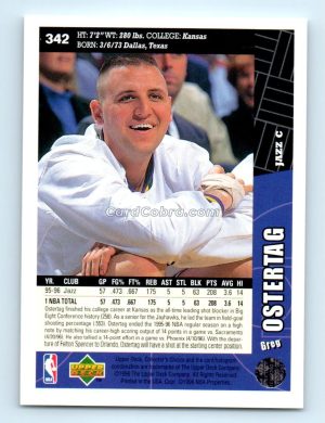 1996 Collectors Choice #342 Greg Ostertag Utah Jazz