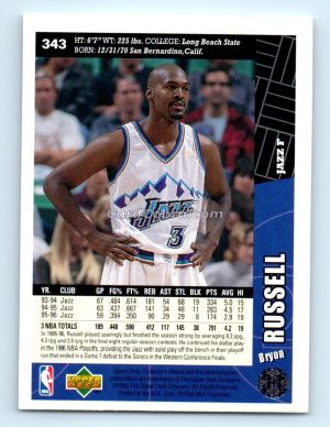 1996 Collectors Choice #343 Bryon Russell Utah Jazz