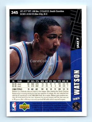 1996 Collectors Choice #345 Jamie Watson Utah Jazz