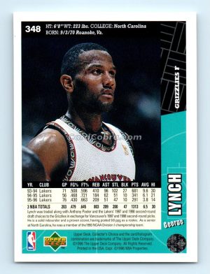 1996 Collectors Choice #348 George Lynch Vancouver Grizzlies