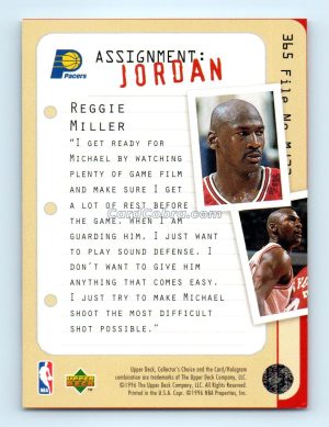 1996 Collectors Choice #365 Reggie Miller/Michael Jordan Indiana Pacers/Chicago Bulls