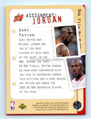 1996 Collectors Choice #366 Gary Payton/Michael Jordan Seattle SuperSonics/Chicago Bulls