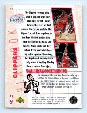 1996 Collectors Choice #378 Brent Barry Los Angeles Clippers Rookie Card