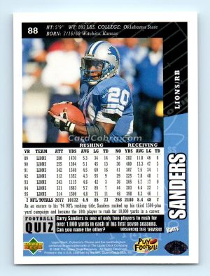 1996 Collector's Choice #88 Barry Sanders Detroit Lions