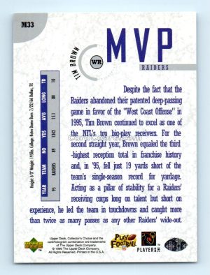 1996 Collector's Choice MVPs #M33 Tim Brown Oakland Raiders